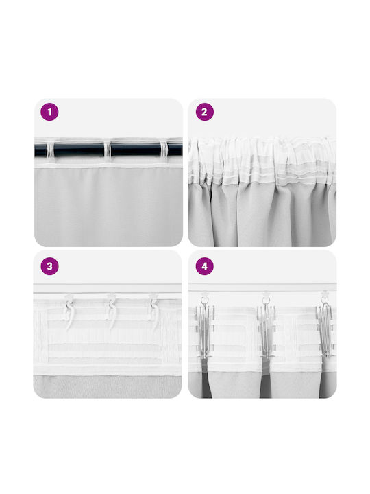 vidaXL Set Curtains With Pencil Pleat Gray 140x245cm