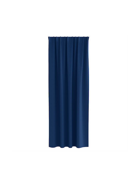 vidaXL Set Curtains with Tunnel Blue 140x260cm