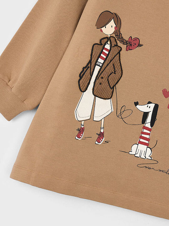 Children's Dress Sweatshirt Long Sleeve Camel