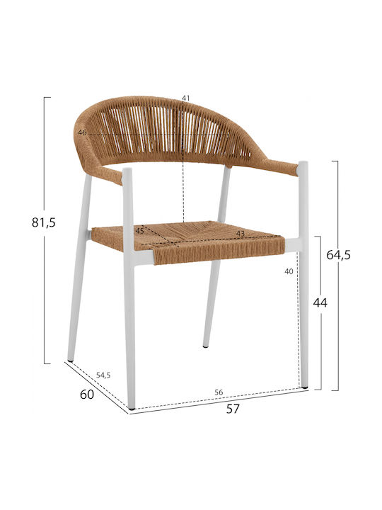 Garten- und Outdoor-Möbelsets Typsatz Speisesaal 5 Stück Weiß - Beige