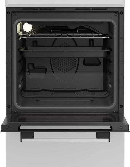 Indesit Aragaz 55lt cu Plite Emailate L50cm. White