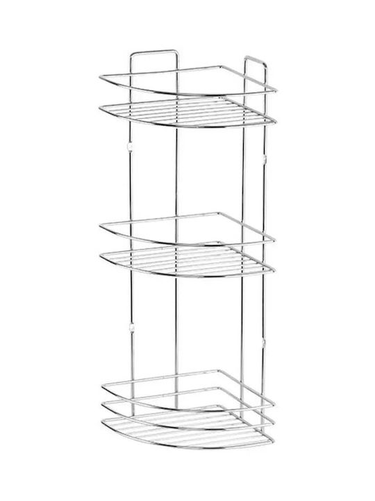 Metalife Ъглов Стенен Рафт за баня Метален 18x18x50см Синя