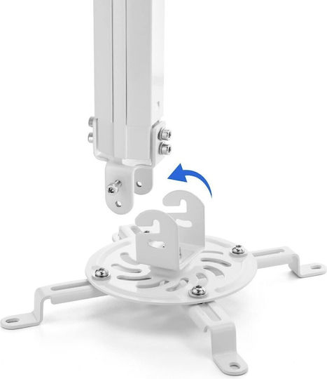 Techly Βάση Projector Οροφής ICA-PM-18M με Μέγιστο Φορτίο 13kg Ασημί