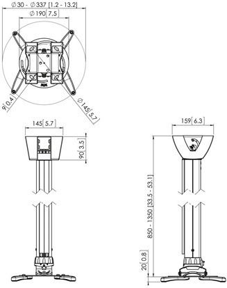 Vogel's Suport Proiector tavan cu Sarcină Maximă 15kg Alb