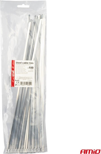 AMiO Kabelbinder Kunststoff 350mmx4,6mm in Grau Farbe (100Stück) (04324)