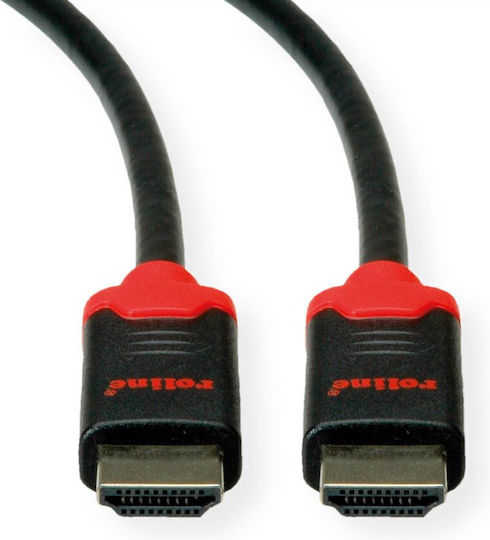 Roline HDMI 2.1 Ultra High Speed 48Gbps 4K 120Hz HDR VRR Braided Cable HDMI Male HDMI Male Length 1m Black