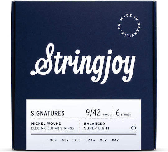 Stringjoy Σετ Χορδών Nickel Wound Ηλεκτρικής Κιθάρας 9 - 42"