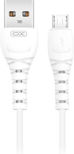 XO NB-Q165 Regular USB 2.0 to micro USB Cable Λευκό 1m