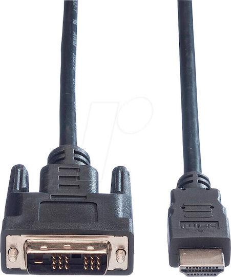 Roline Кабел DVI-D мъжки - HDMI мъжки 3м Черен (11.99.5532)