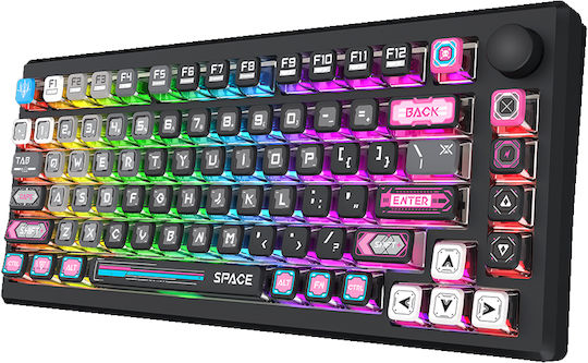 Redragon Uranus Pro 82 Ασύρματο Gaming Μηχανικό Πληκτρολόγιο Tenkeyless με RGB φωτισμό (Αγγλικό US)