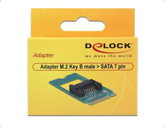 DeLock Adapter M.2 Schlüssel B Stecker auf SATA 7pin 2242 (62876)