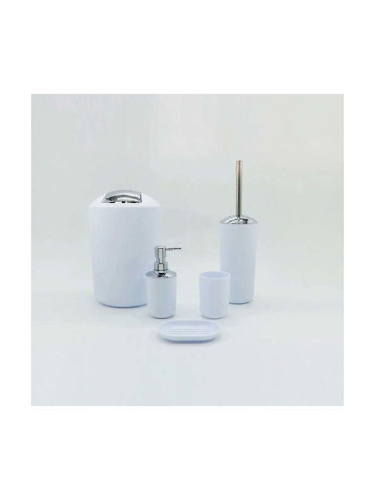 Inter Ceramic Ceramic White Bathroom Accessory Set 5 Pieces