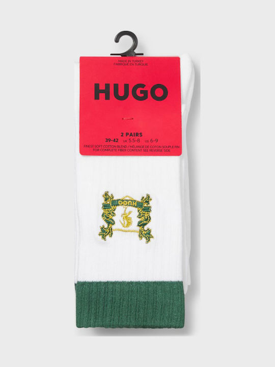 Boss Herren Einfarbige Socken Weiß 2Pack Boss Herren Einfarbige Socken Weiß 2Pack