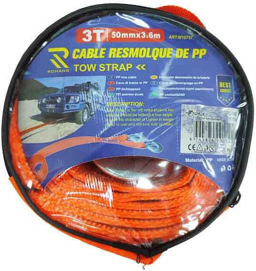 Towing Strap Hooks 3 Tons 50mmx3.6m Tow Strap 3t Hooks 0111745