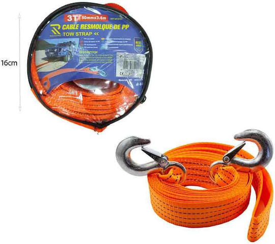 Towing Strap Hooks 3 Tons 50mmx3.6m Tow Strap 3t Hooks 0111745