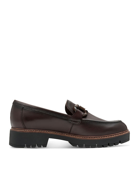 Leather Women's Moccasins in Brown Color