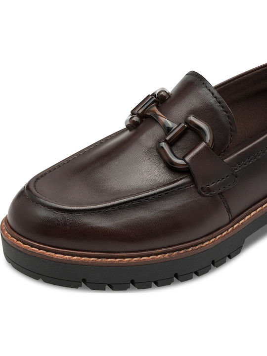Leather Women's Moccasins in Brown Color
