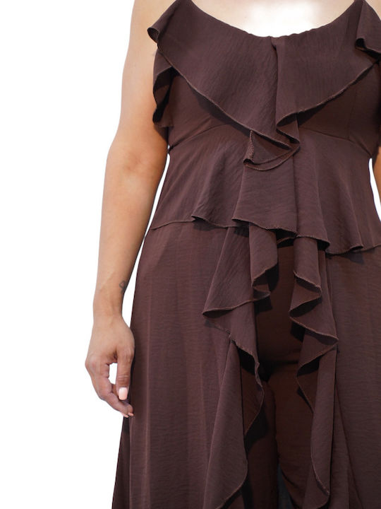 Femei Brown Set cu Pantaloni