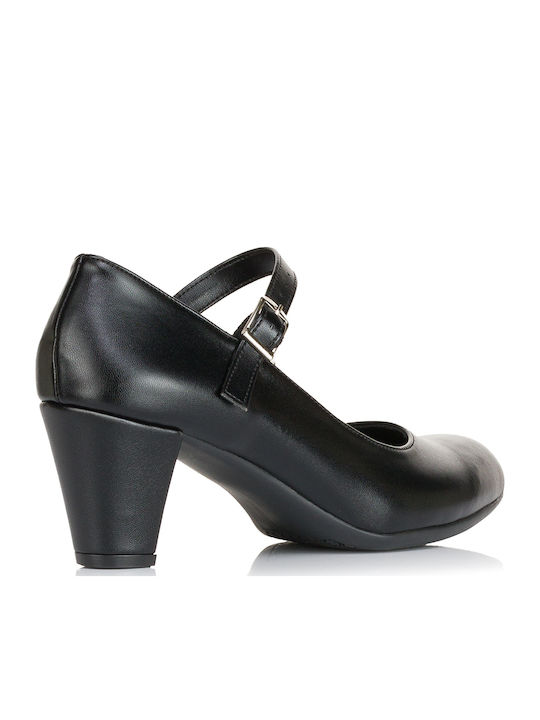 Pointed Toe Black Heels with Strap