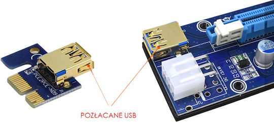 Kirobo 16x Pcie Pci-e 8x 4x 1x Powered Riser Adapter Card Ver006c 60 Cm Usb 3.0 Extension Cable