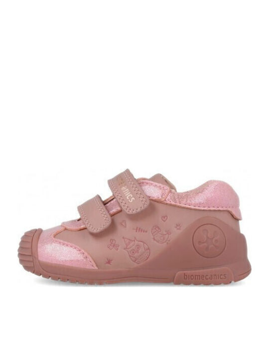 Παιδικά Sneakers High Ανατομικά με Σκρατς Ροζ