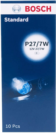 Bosch Крушки за автомобил P27/7W Халогенни 3200K Топло Бяло 12V 10 броя