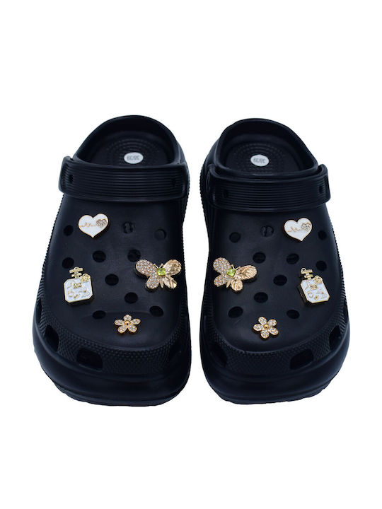 Adam's Shoes Damen Clogs Schwarz