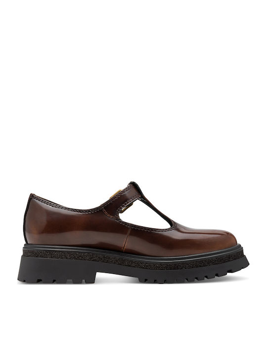 Patent Leather Women's Loafers in Brown Color