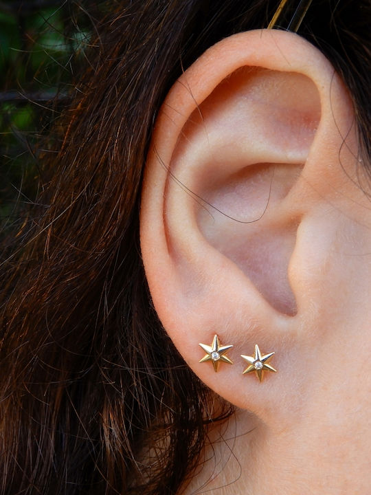 Polytimo Earrings made of Gold 9K with Stones