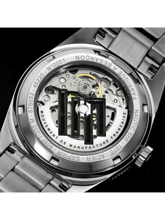 Lip Watches Мъжки Часовник Автоматичен с Сребърен Метална Гривна
