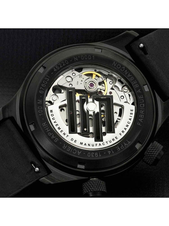 Lip Watches Men's Watch Automatic with Black Leather Strap