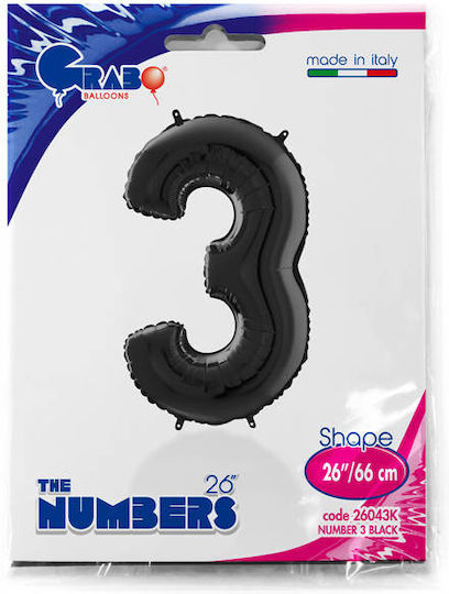 Балон Jumbo Число 3 Черен 3 66бр