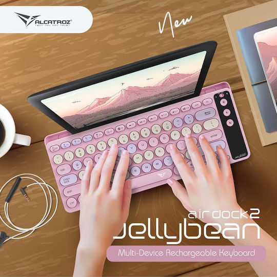 Alcatroz AIRDOCK 2 Kabellos Bluetooth Nur Tastatur Internationales Englisch Spring Pink