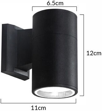 Powertech Стенно Външно Осветително Тяло GU10 IP65 6.5x6.5x12εκ.