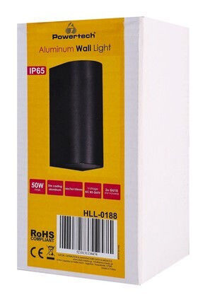 Powertech Wall-Mounted Outdoor Light GU10 IP65 6.6x7.6x15.5εκ.