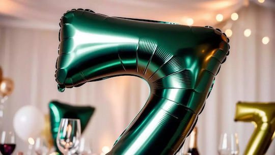Luftballon Folie Jumbo Zahl 7 Grün 86cm