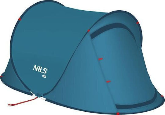 Nils Camping Tent Pop Up Blue 3 Seasons 220x120x95cm