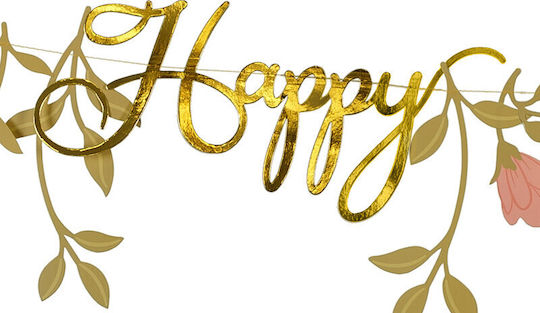 Happy Birthday Girlande Blumen 130 cm