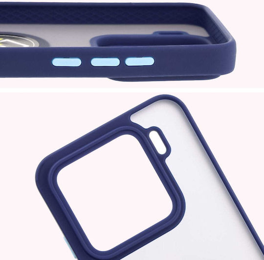 Bizon Back Cover Tempered Glass / Σιλικόνης / Πλαστικό Navy Μπλε (Xiaomi 15)
