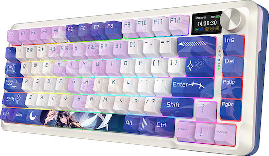 Redragon K708AK-RGB-PRO Ασύρματο Gaming Μηχανικό Πληκτρολόγιο 75% με RGB φωτισμό (Αγγλικό US) Πολύχρωμο