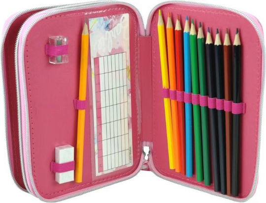 Gim Pencil Case Full with 2 Compartments Pink