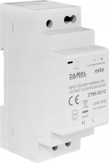 Zamel Τροφοδοτικό Ράγας με Έξοδο 12V και Ισχύ 30W