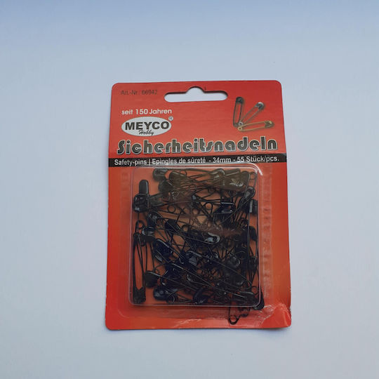 Meyco Pins in Black color 34mm 55pcs 50pcs