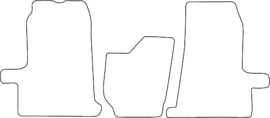 Set Veloursmatten passend für Ford Transit III 2006-2013 Blaue Kante