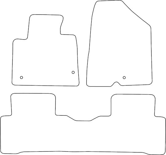 Set Velour Car Mats Matching Hyundai Grand Santa Fe 2014-2020 Blue Edging