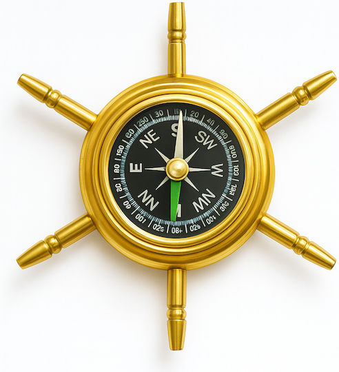 Nautischer Kompass Schiffsradform Bronze 7cm