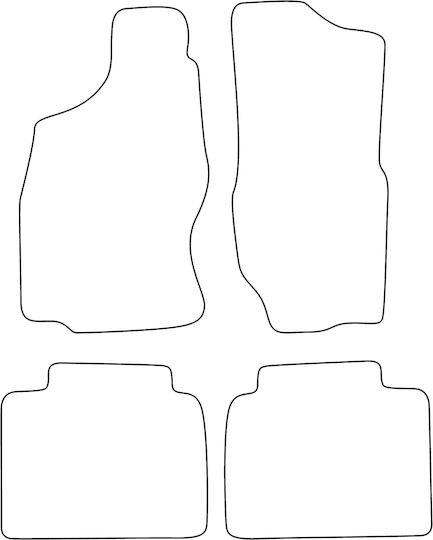 Moltico Satz Vorder- und Hintermatten Universal 4Stück aus Teppichboden Nissan Terrano Ford Kante 1993-2003 Schwarz