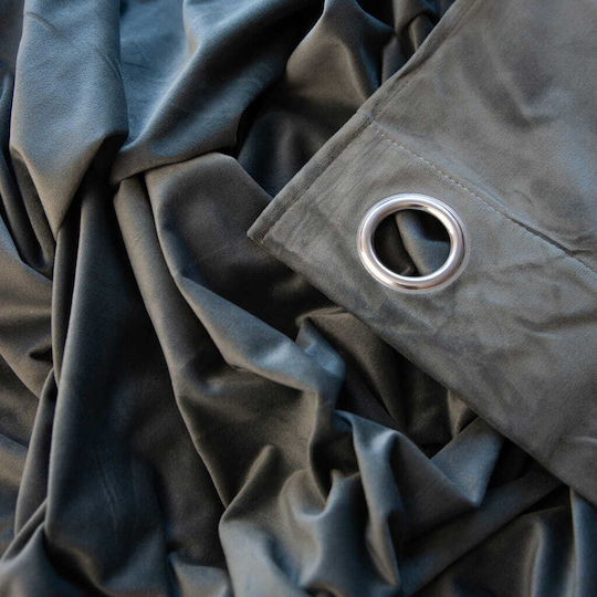 Cotton Market Συσκότισης με Τρουκς Γκρι 140x270εκ.