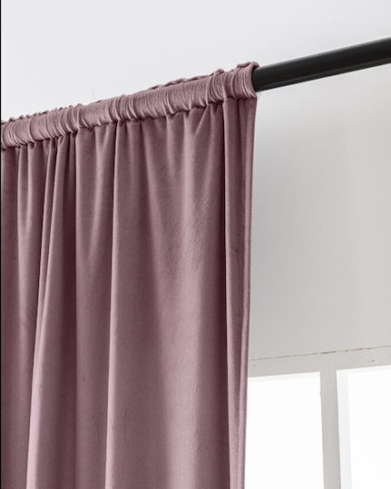 Cotton Market Κουρτίνα Συσκότισης με Τρέσα Ροζ 140x270εκ.