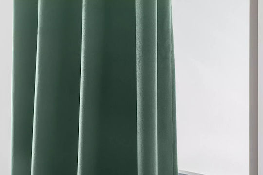 Cotton Market Perdea de Întunecare cu Capse Verde 140x250cm
